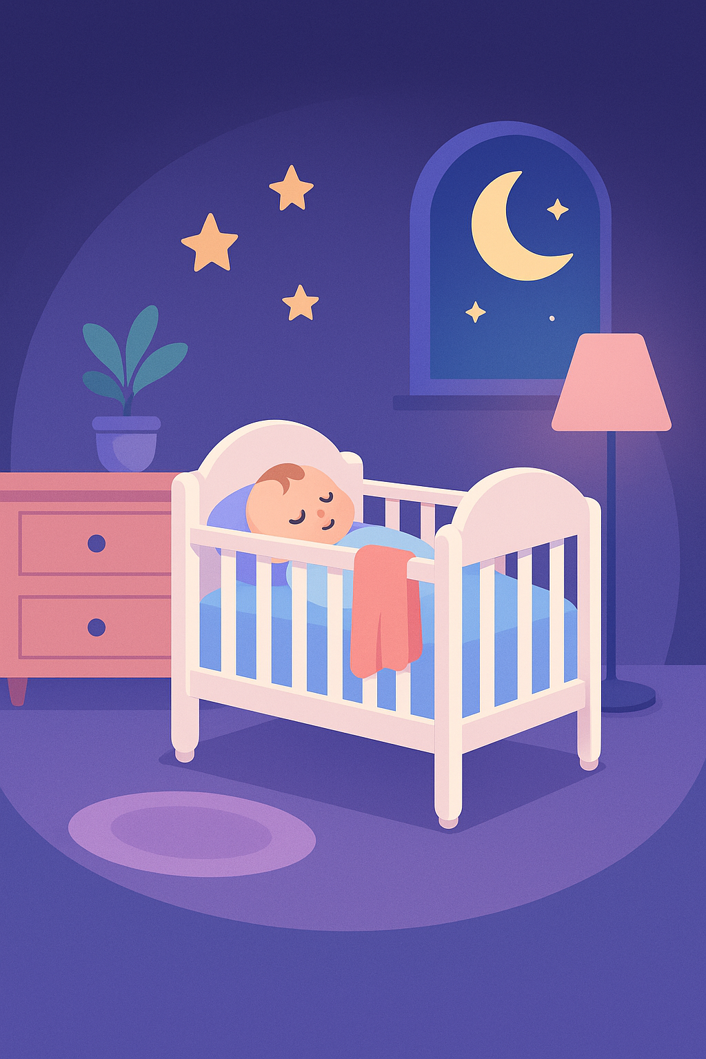 Baby nursery at night