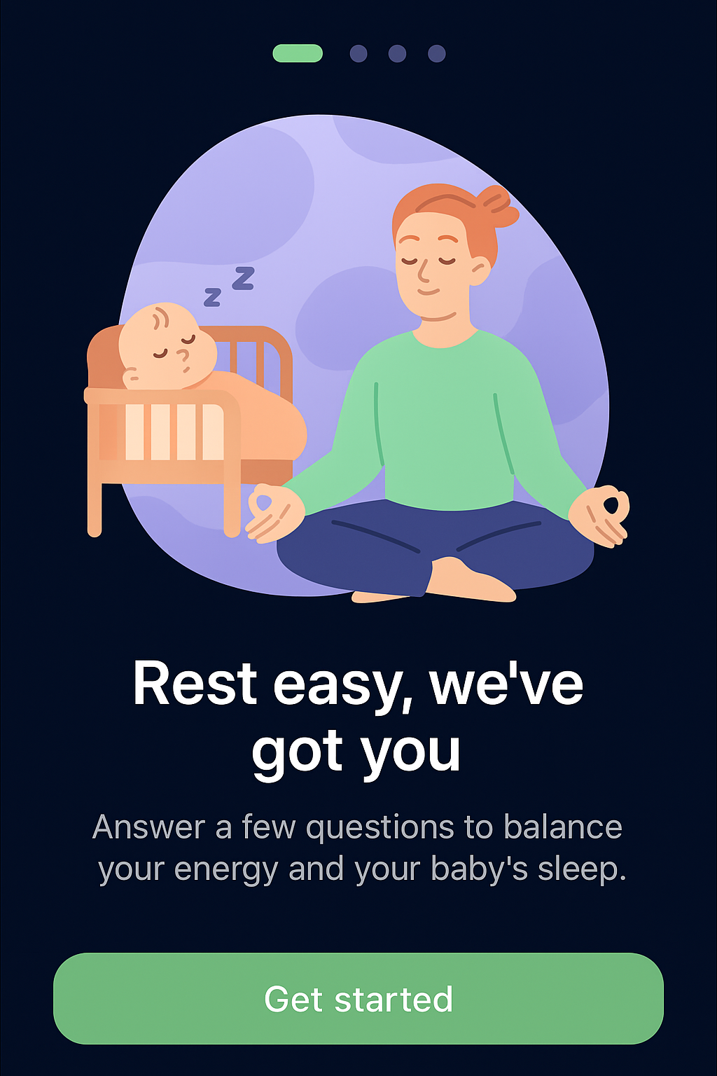 Parent meditating with baby